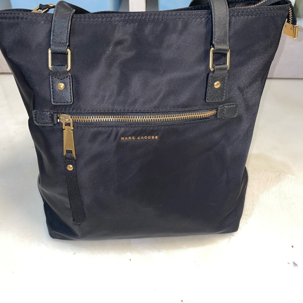 Marc Jacobs Black and Gold Trooper Bag